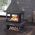 Chimenea de leña central a 4 caras -1 puerta, FM C-104