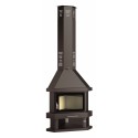Chimenea de leña de rincón doble combustión FM C-100-R