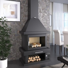 Chimenea de leña frontal doble combustión FM C-200