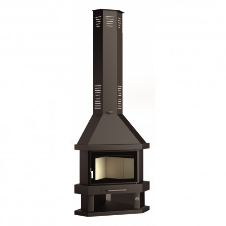 Chimenea de leña de rincón doble combustión FM C-200-R