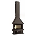 Chimenea de leña de rincón doble combustión FM C-200-R