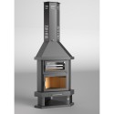 Chimenea de leña de rincón con horno doble combustión FM C-100-H