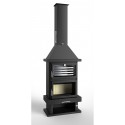 Chimenea de leña frontal con horno doble combustión FM C-200-H
