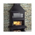 Chimenea de leña frontal con horno doble combustión FM C-200-H
