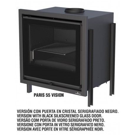 Insertable frontal de leña con turbina BRONPI SERIE PARIS 55