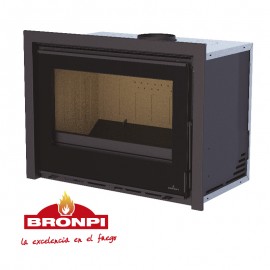 Insertable de leña con turbina y cristal Visión BRONPI CAIRO 70 - Interior vermiculita.