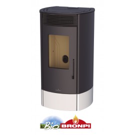 Estufa de pellets 9 kw color negro con WIFI incluido de serie BRONPI TREBOL color marfil