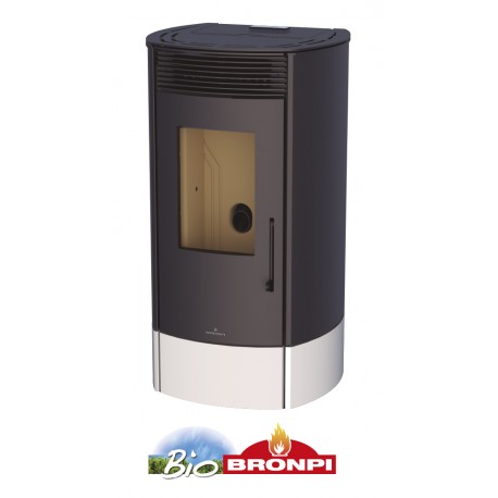 Estufa de pellets 9 kw color negro con WIFI incluido de serie BRONPI TREBOL color marfil