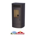 Estufa de pellets 9 kw color negro con WIFI incluido de serie BRONPI TREBOL color negro