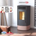 Estufa de pellets 9 kw color negro con WIFI incluido de serie BRONPI TREBOL color nude