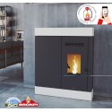 Estufa de pellets 9 kw extraplana BRONPI CIRA color marfil
