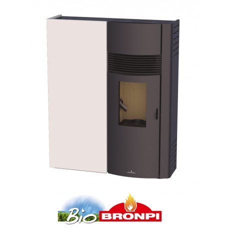 Estufa de pellets 11kw extraplana BRONPI ADRY color marfil