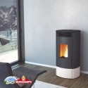 Estufa de pellets 11 kw color negro con wifi incluido de serie BRONPI MILA color marfil