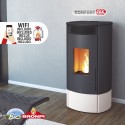 Estufa de pellets 11 kw color negro con wifi incluido de serie BRONPI MILA color marfil