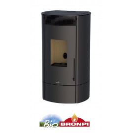 Estufa de pellets 11 kw color negro con wifi incluido de serie BRONPI MILA color negro