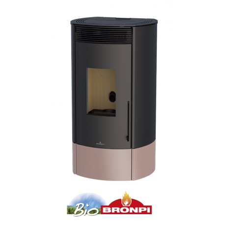 Estufa de pellets 11 kw color negro con wifi incluido de serie BRONPI MILA color nude