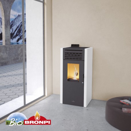 Estufa de pellets 15 kw BRONPI ADEL  color marfil