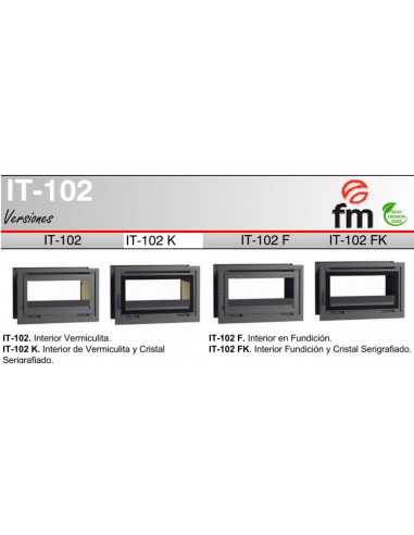 Insertable de leña 2 caras 2 puertas con turbina FM IT-102