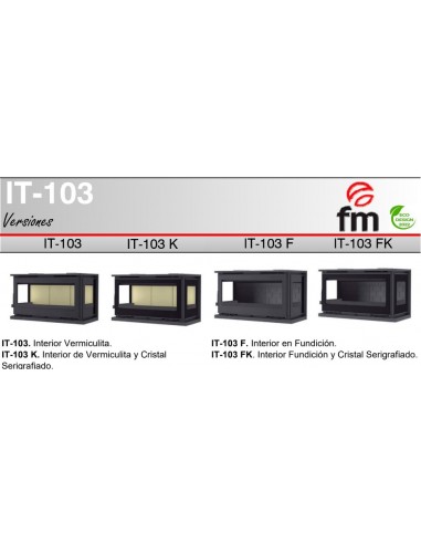 Insertable de leña 3 caras con turbina FM IT-103