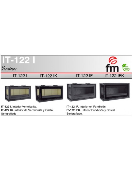 Insertable de leña de rincón con turbina FM IT-122 D/I