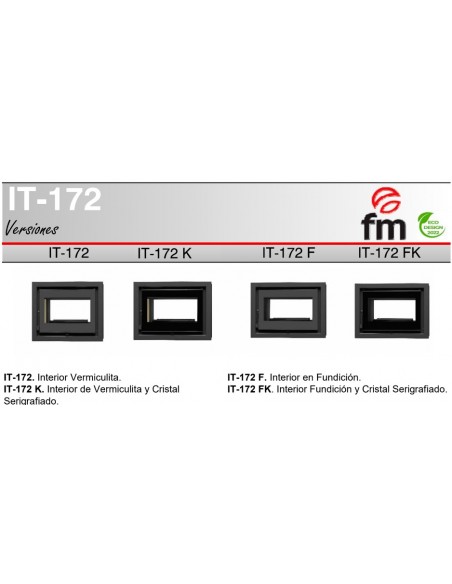 Insertable de leña 2 caras 2 puertas con turbina FM IT-172