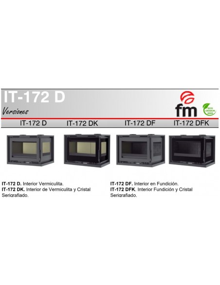 Insertable de leña de rincón con turbina FM IT-172 D/I