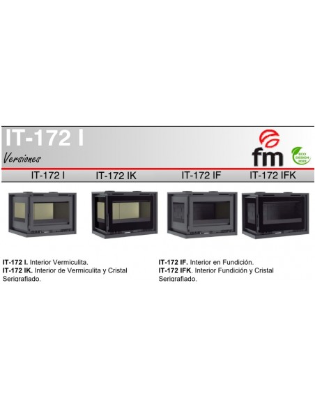 Insertable de leña de rincón con turbina FM IT-172 D/I