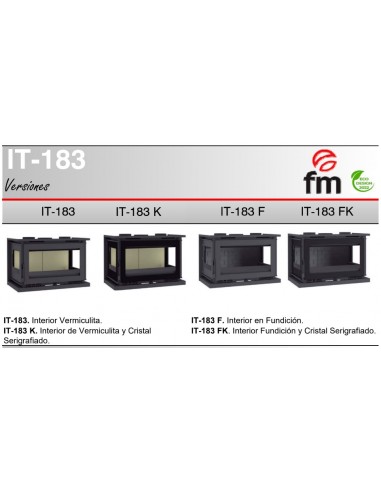 Insertable de leña 3 caras con turbina FM IT-183