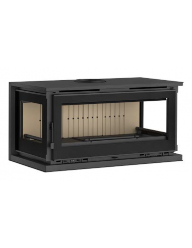 Estufa de leña para colgar 3 cristales con 2 ventiladores FM M-103 K