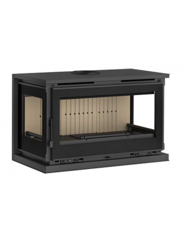 Estufa de leña para colgar 3 cristales con 2 ventiladores FM M-183 K