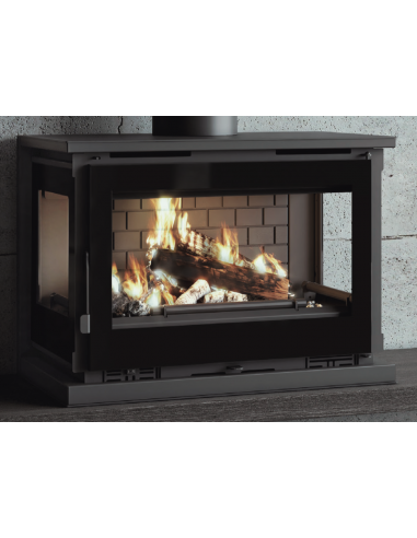 Estufa de leña para colgar 3 cristales con 2 ventiladores FM M-183 FK