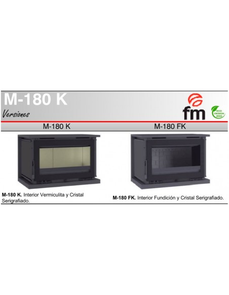 Estufa de leña para colgar con 2 ventiladores FM M-180 K