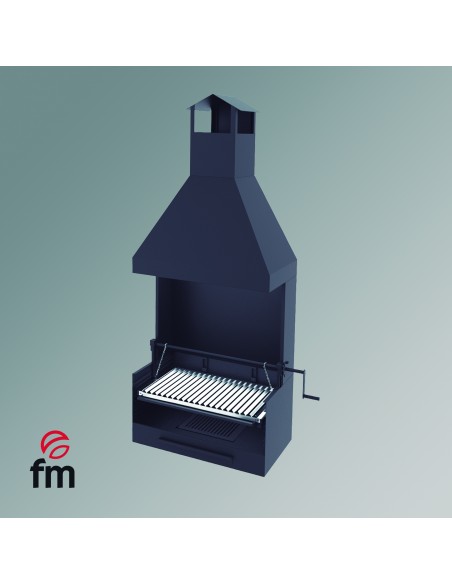 Barbacoa de carbón y leña vista FM con elevador, BVE-62