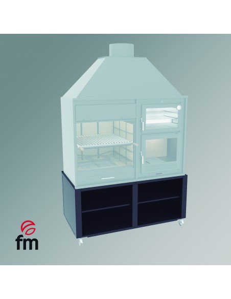 Mueble soporte con ruedas para barbacoa FM modelo FUSION 160