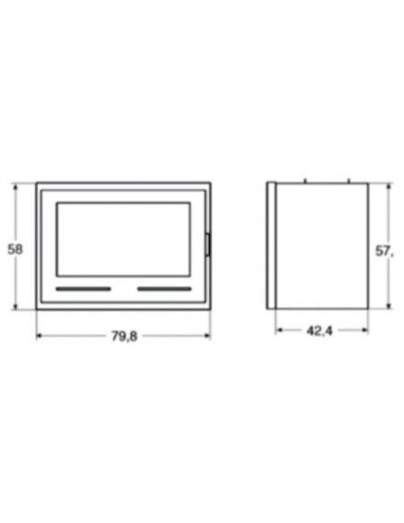 Insertable de leña con puerta de cristal SALGUEDA SAPHIRE 800 E865