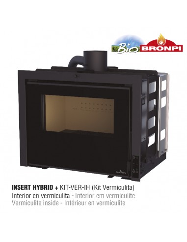 Insertable híbrido de leña y pellet Bronpi INSERT HYBRID Vermiculita