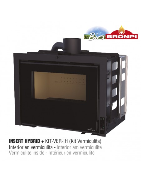 Insertable híbrido de leña y pellet Bronpi INSERT HYBRID Vermiculita