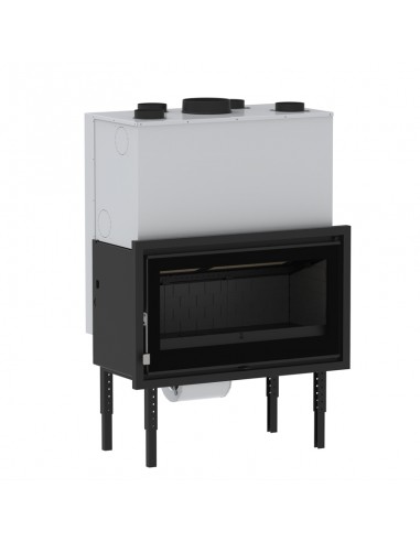 Insertable de leña panorámico con campana superior y patas regulables FM IC-100 FC
