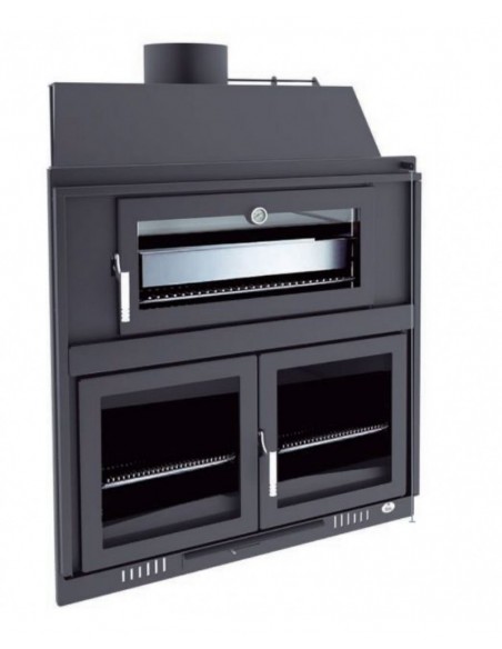 Barbacoa Hogar vista de leña con horno en acero inoxidable FM BHE-100 HP