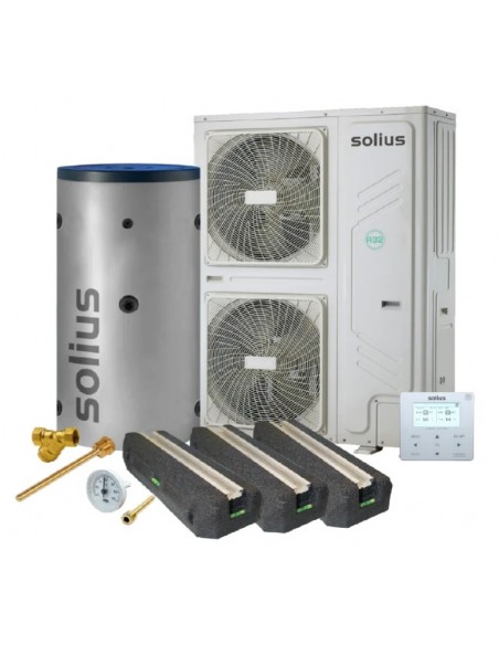 Kit para Aerotermia SOLIUS AEROBOX INVERTER  MAXI  + SOLIUS INERCOOL 100 L  QASD30TC1