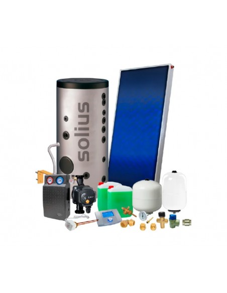 Kit solar térmico SOLIUS N° 1 HIDROMANTEL 200 L + SUPERSOL XL  KS1HMS200XL