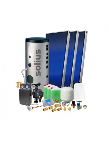 Kit solar térmico SOLIUS N° 3 HIDROMANTEL 500 L + SUPERSOL  KS3HMS500SU