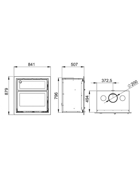 Insertable de leña con turbinas y horno BRONPI DENVER_2