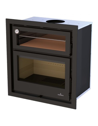 Insertable de leña con turbinas y horno BRONPI DENVER cristal normal