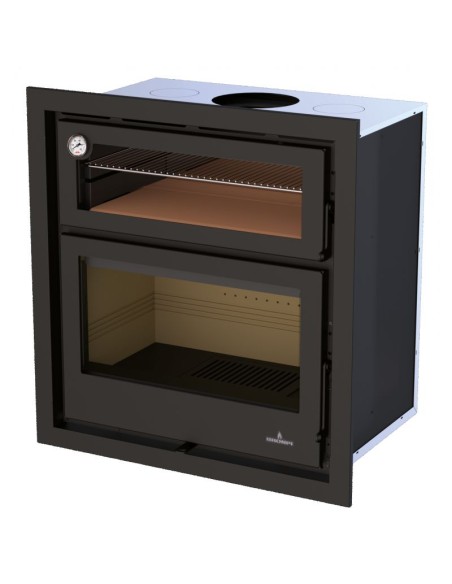 Insertable de leña con turbinas y horno BRONPI DENVER cristal normal