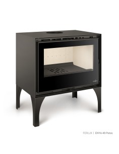 Insertable de leña con revestimiento y patas FERLUX ENYA 49
