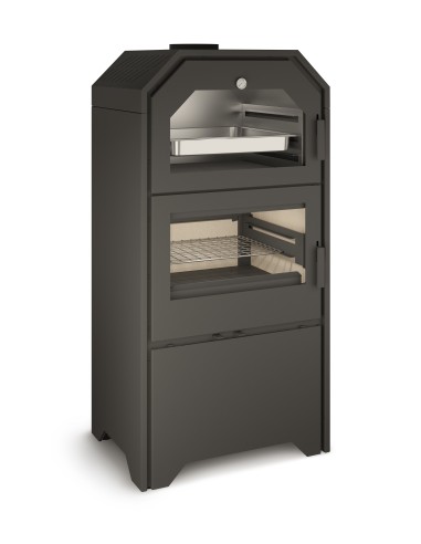 Horno de leña visto con leñero FERLUX FORNO 60