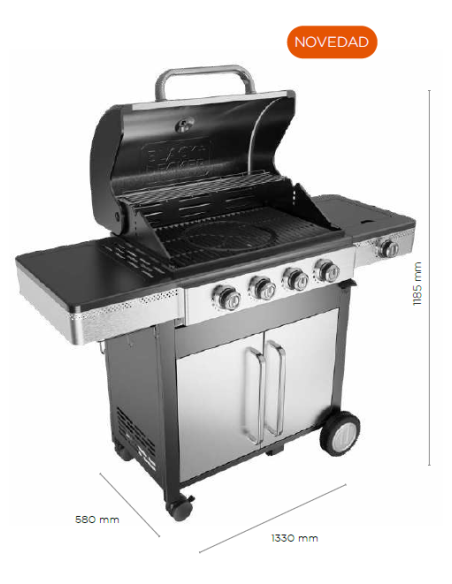 BLACK+DECKER BXOG16550E barbacoa de gas con 4 quemadores + 1_2