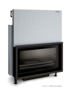 FERLUX HOGAR K-100GUILLOTINA termochimenea insertable de leña con puerta escamoteable