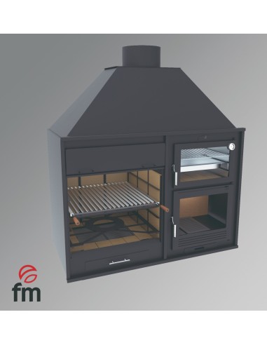 FM Barbecue en houtoven, zichtbaar en...